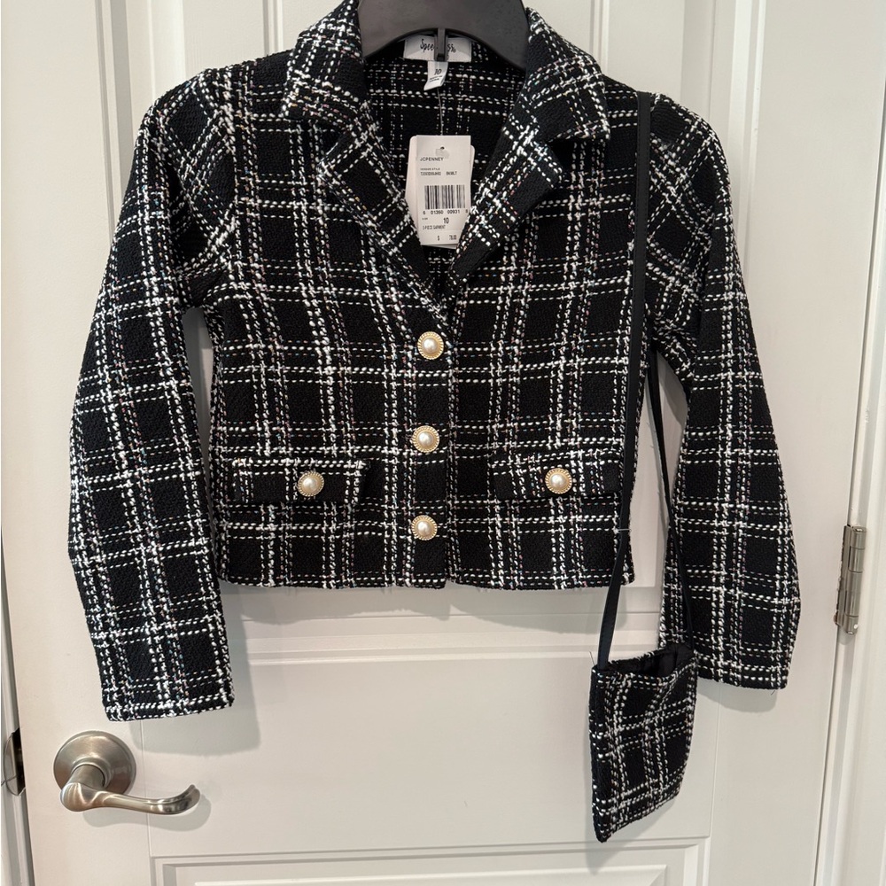 Girls Speechless Black and White Plaid Jacket Brand New with Tags Sz 10 $15